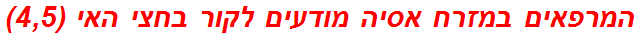 המרפאים במזרח אסיה מודעים לקור בחצי האי (4,5)