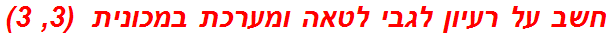 חשב על רעיון לגבי לטאה ומערכת במכונית  (3, 3)