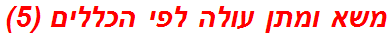 משא ומתן עולה לפי הכללים (5)