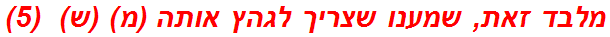 מלבד זאת, שמענו שצריך לגהץ אותה (מ) (ש)  (5)