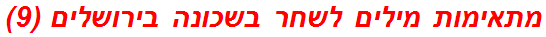 מתאימות מילים לשחר בשכונה בירושלים (9)
