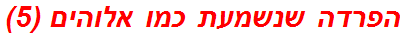 הפרדה שנשמעת כמו אלוהים (5)