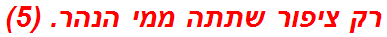 רק ציפור שתתה ממי הנהר. (5)
