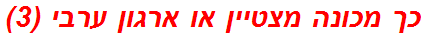 כך מכונה מצטיין או ארגון ערבי (3)
