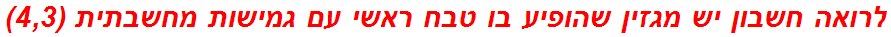 לרואה חשבון יש מגזין שהופיע בו טבח ראשי עם גמישות מחשבתית (4,3)