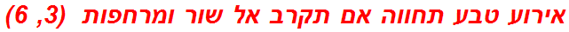 אירוע טבע תחווה אם תקרב אל שור ומרחפות  (3, 6)