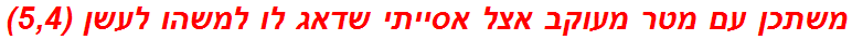 משתכן עם מטר מעוקב אצל אסייתי שדאג לו למשהו לעשן (5,4)