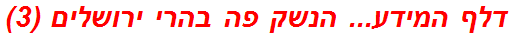 דלף המידע... הנשק פה בהרי ירושלים (3)