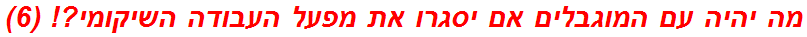 מה יהיה עם המוגבלים אם יסגרו את מפעל העבודה השיקומי?! (6)