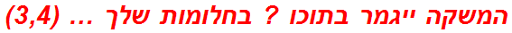 המשקה ייגמר בתוכו ? בחלומות שלך … (3,4)