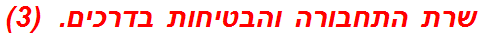 שרת התחבורה והבטיחות בדרכים.  (3)