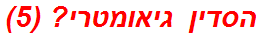 הסדין גיאומטרי? (5)