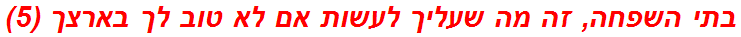 בתי השפחה, זה מה שעליך לעשות אם לא טוב לך בארצך (5)